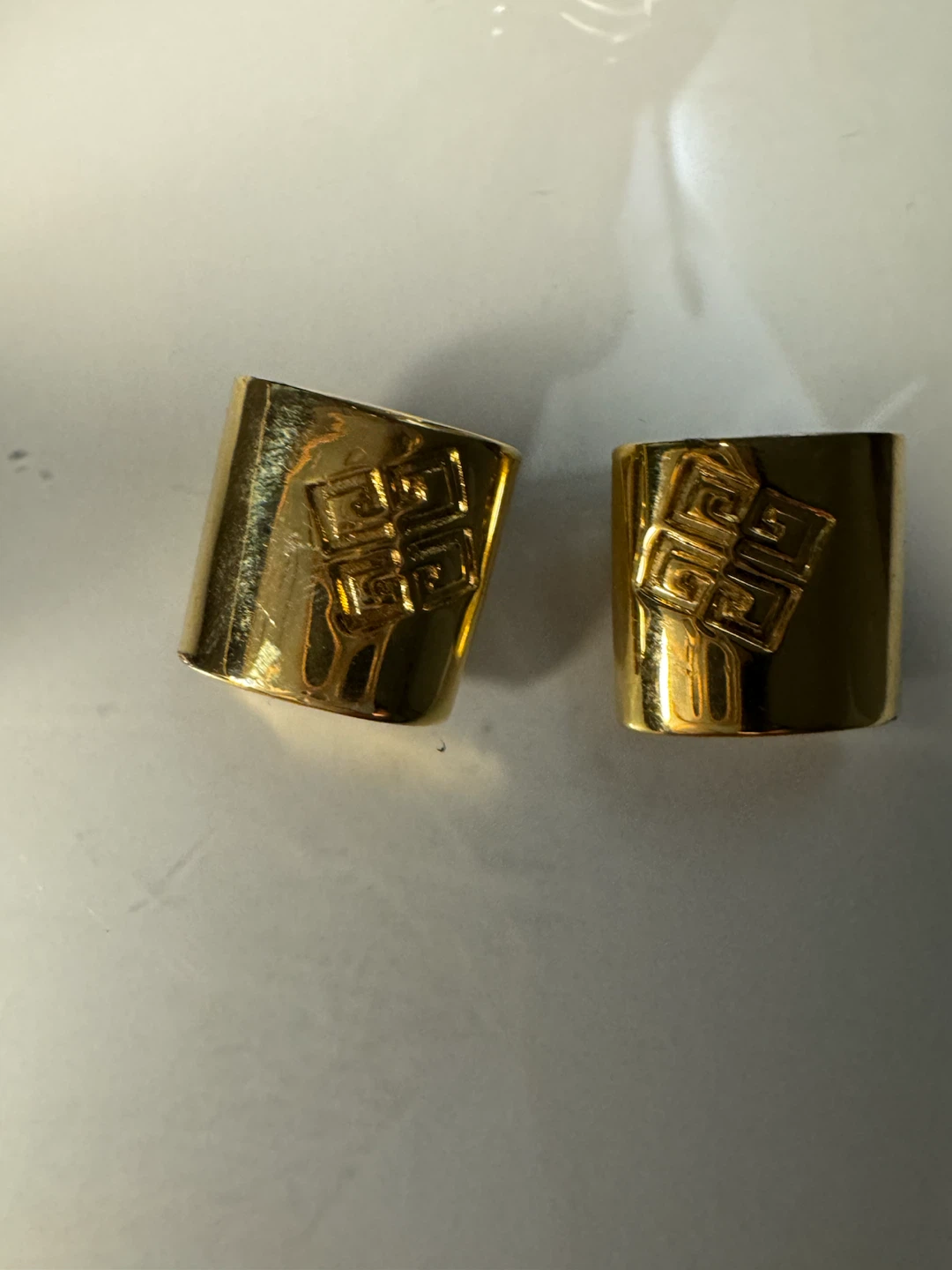 Givenchy Gold Tone Square Clip-On Earrings