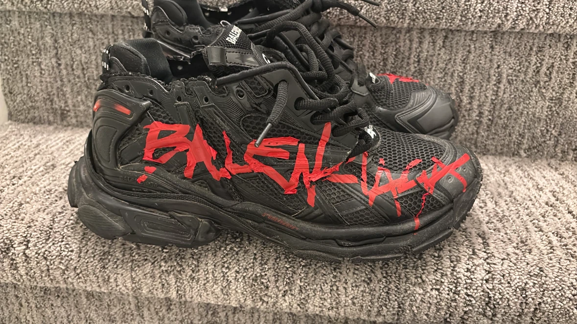 Balenciaga Runner Sneakers Black Red Men's US 11