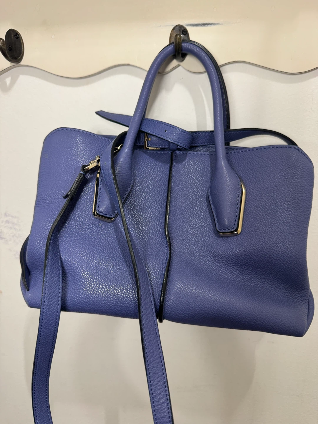 TOD'S Purple Leather Top Handle Bag