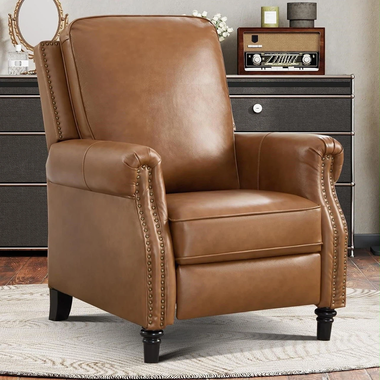 Brown Leather Recliner Chair