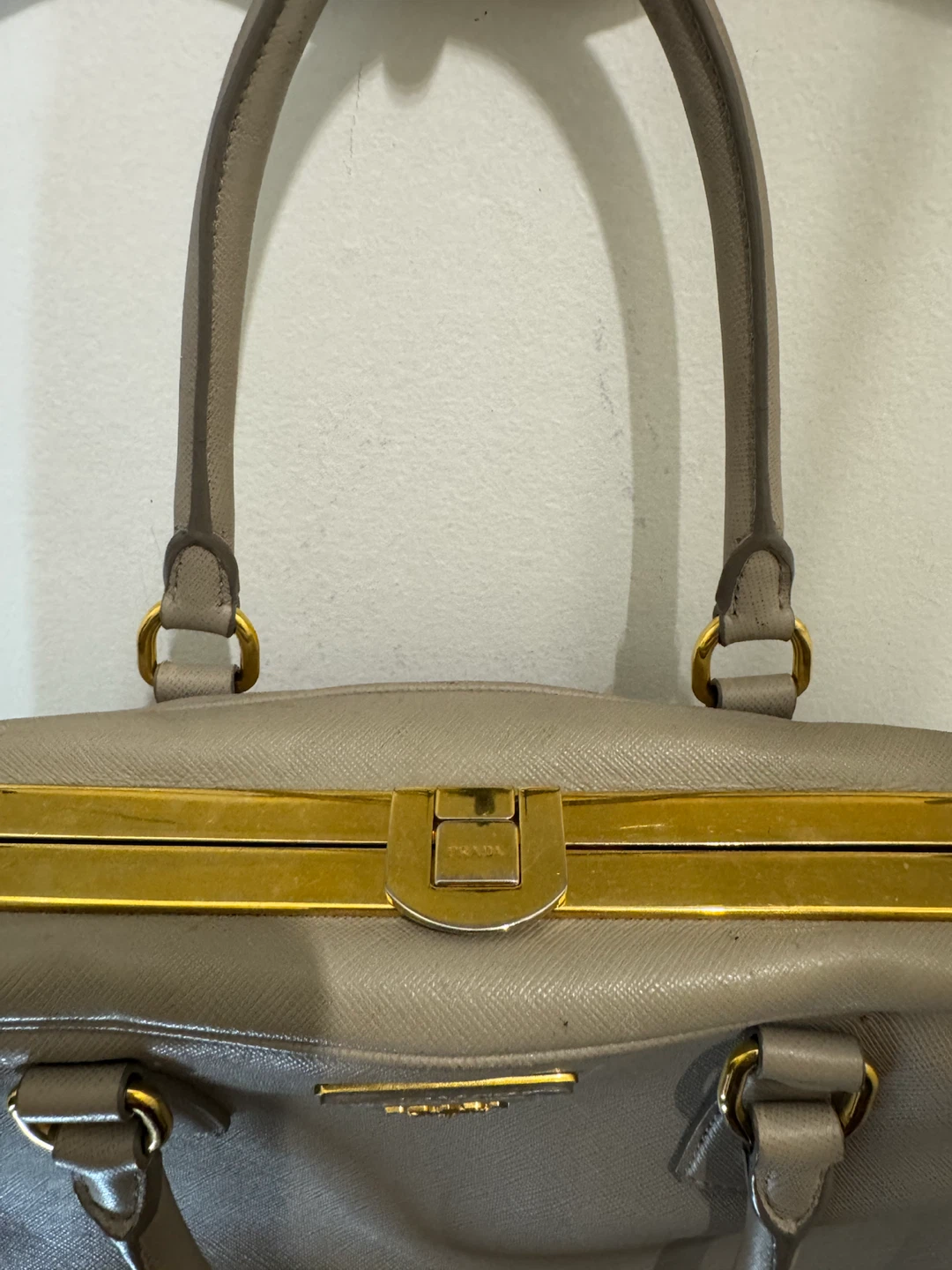 Prada Grey Leather Top Handle Bag - photo 4