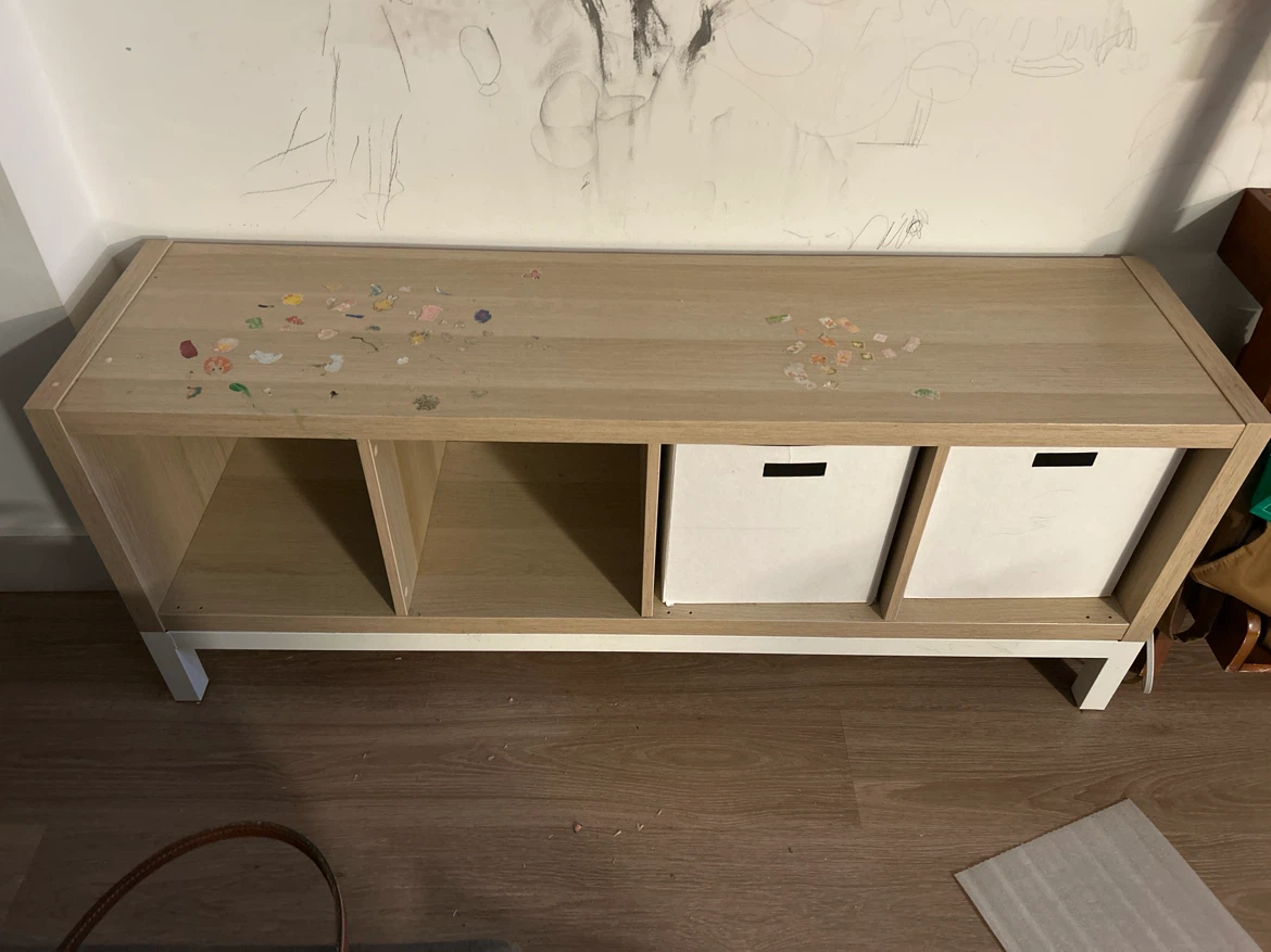 4-Cube Storage Organizer with White Bins