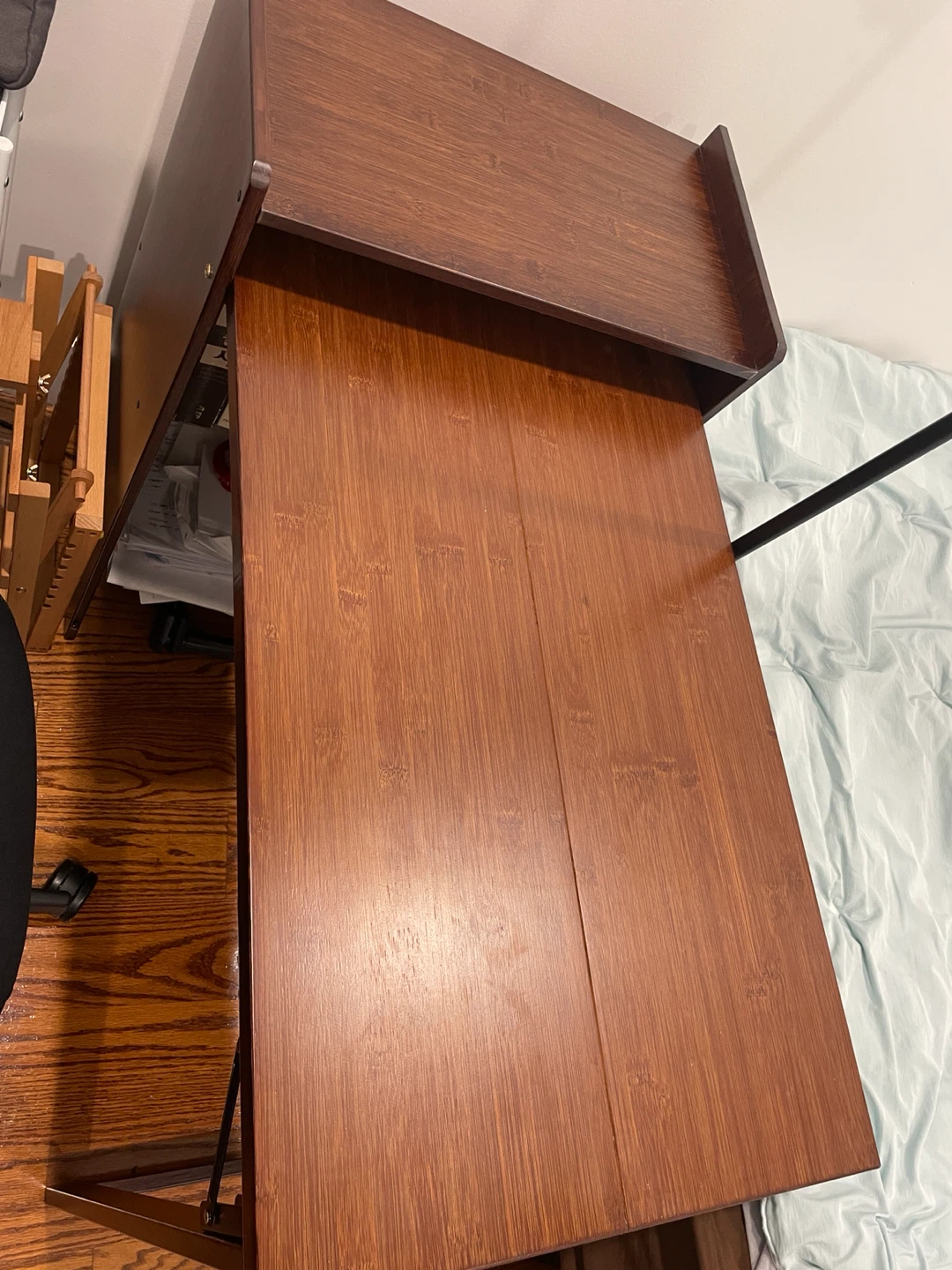 Folding desk with shelf