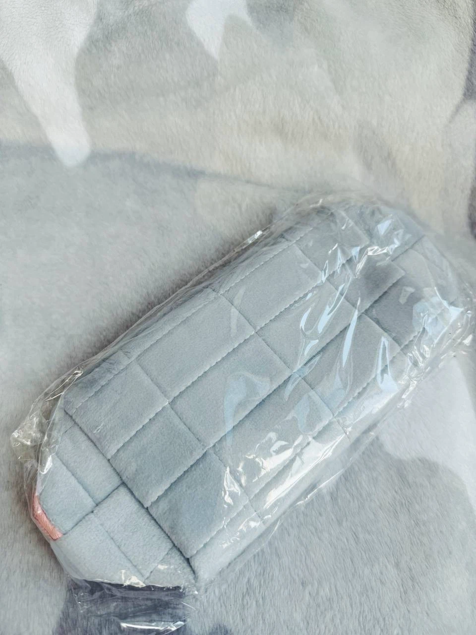 Plush Blue Makeup Bag with Zipper - photo 2