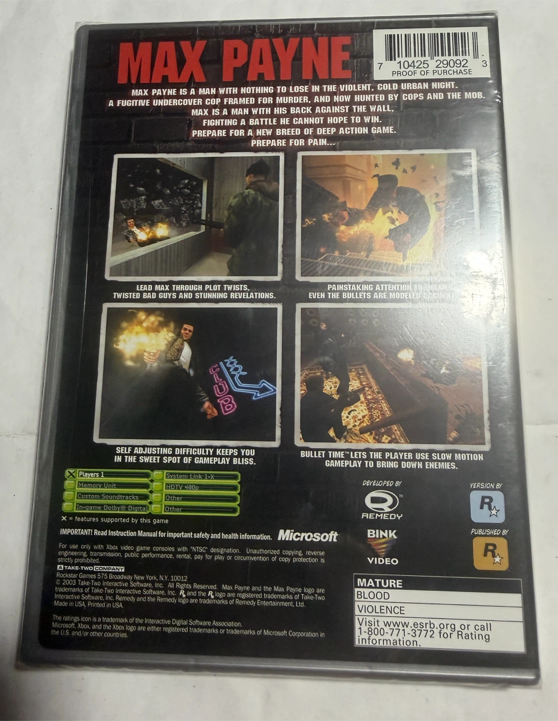Max Payne Platinum Hits Xbox Game - photo 2