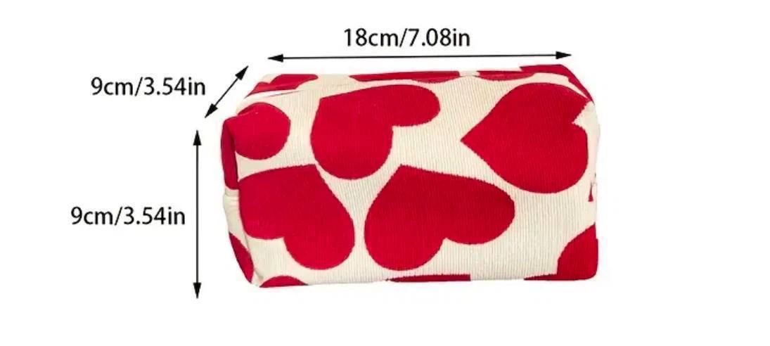 Cute Red Heart Makeup Bag - photo 3