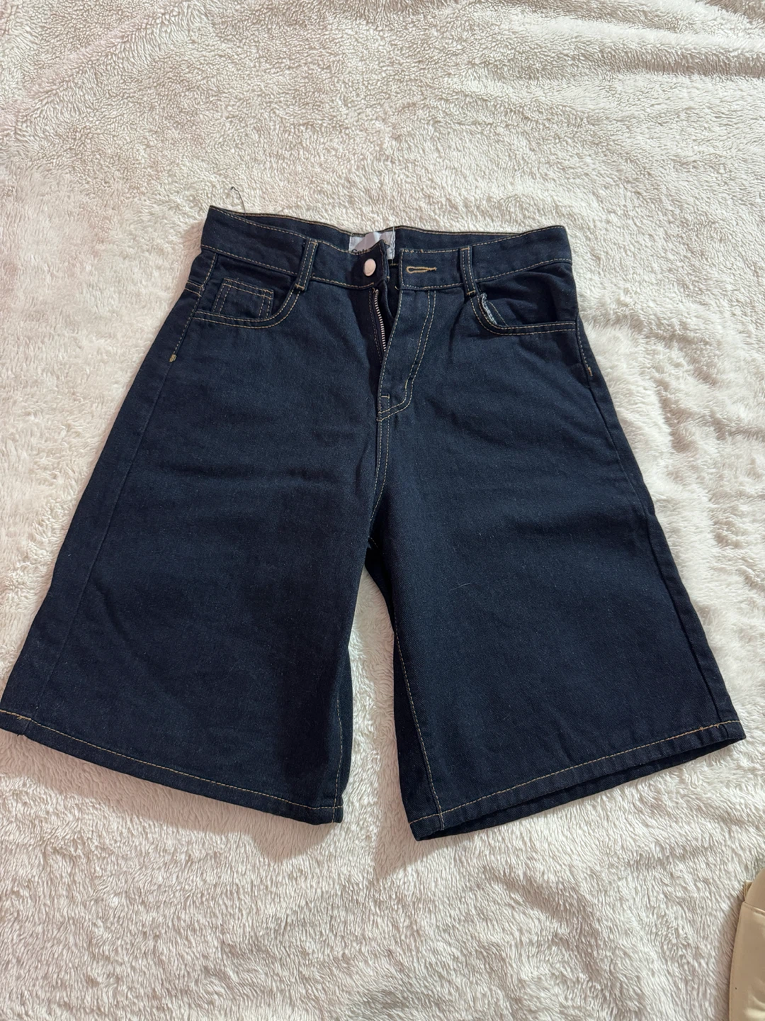 Dark Wash Wide Leg Denim Shorts