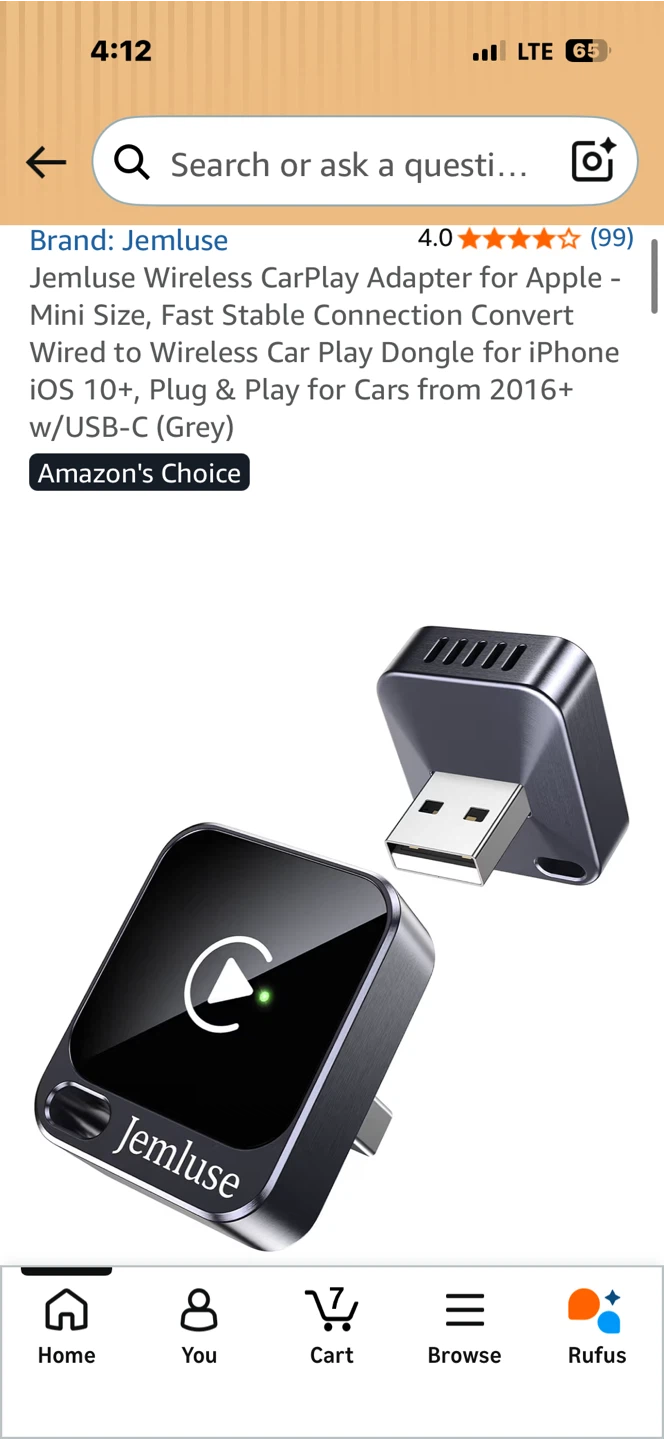 Jemluse Wireless CarPlay Adapter for Apple - Mini Size - photo 2