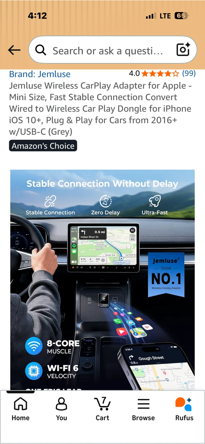 Jemluse Wireless CarPlay Adapter for Apple - Mini Size - photo 3