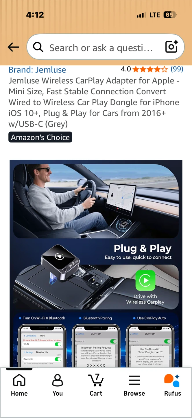 Jemluse Wireless CarPlay Adapter for Apple - Mini Size - photo 5