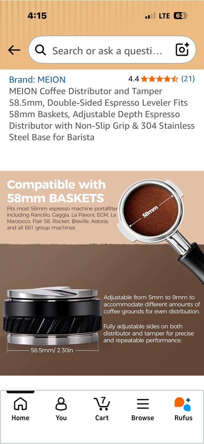 MEION Coffee Distributor and Tamper 58.5mm - photo 5