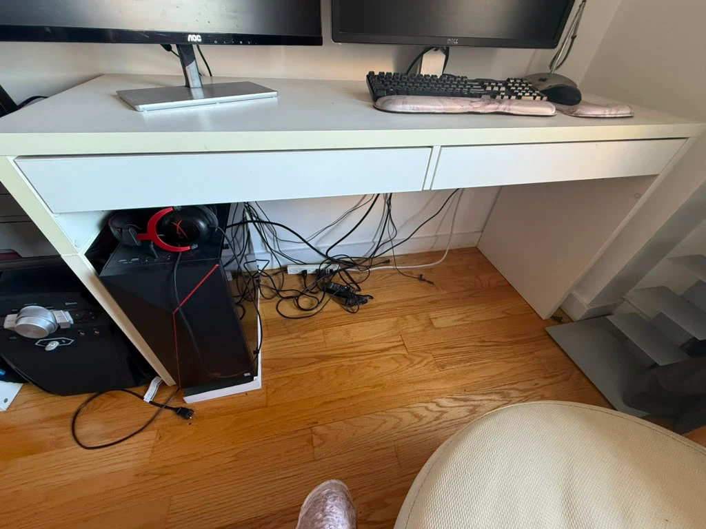 White Desk with Two Drawers