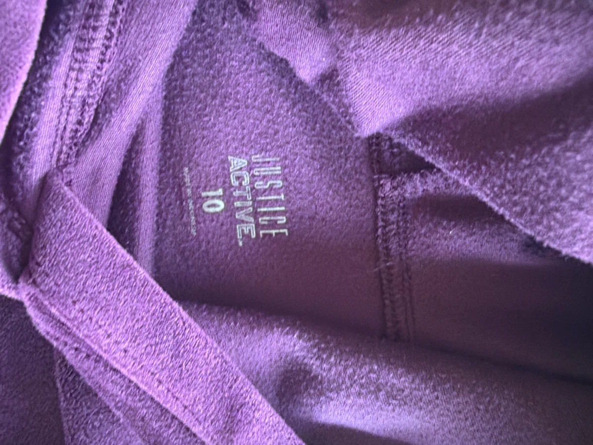 Justice Active Kids Purple Hoodie Size 10 - photo 2