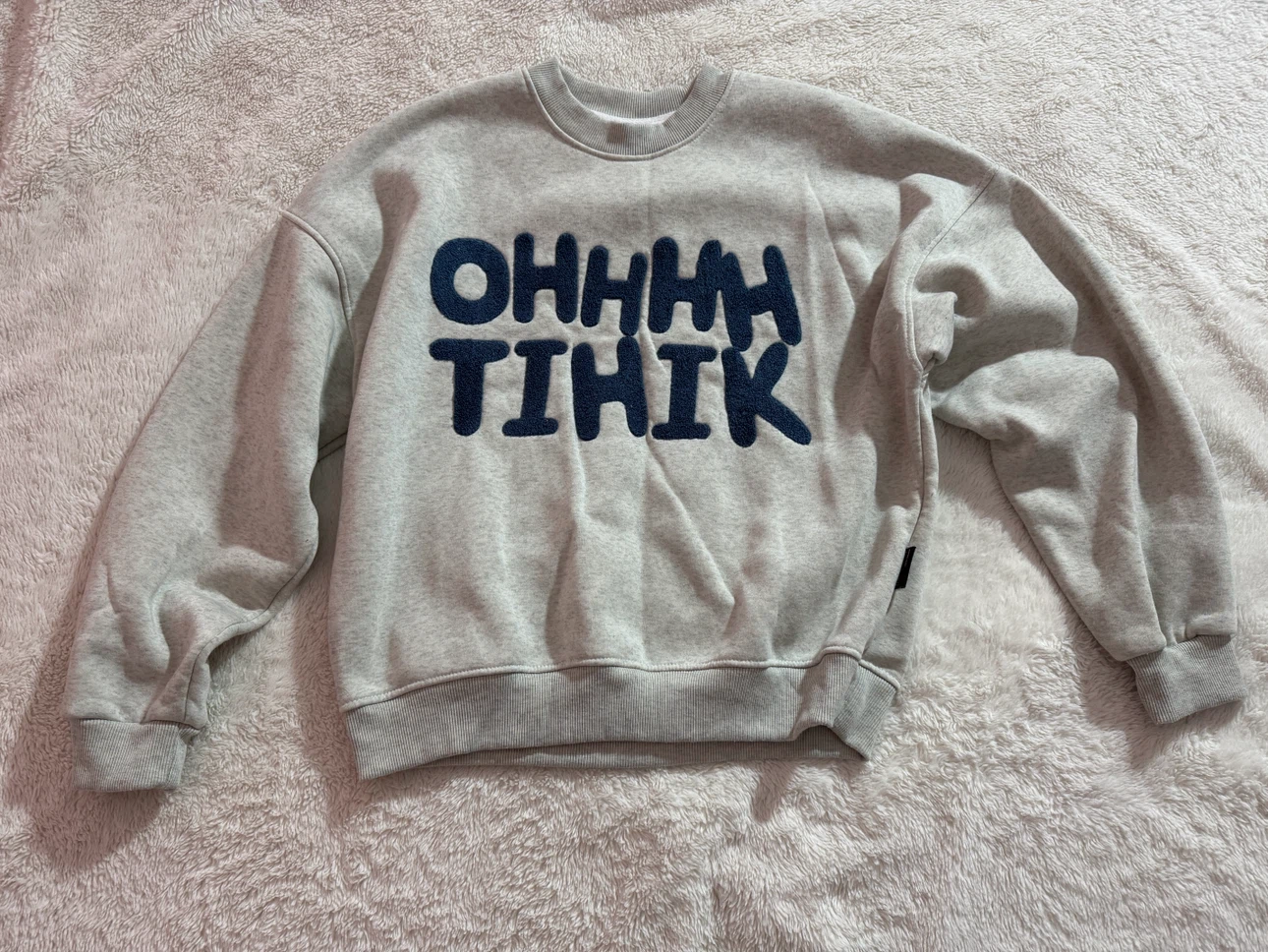 Grey OHHH TIHIK Crewneck Sweater