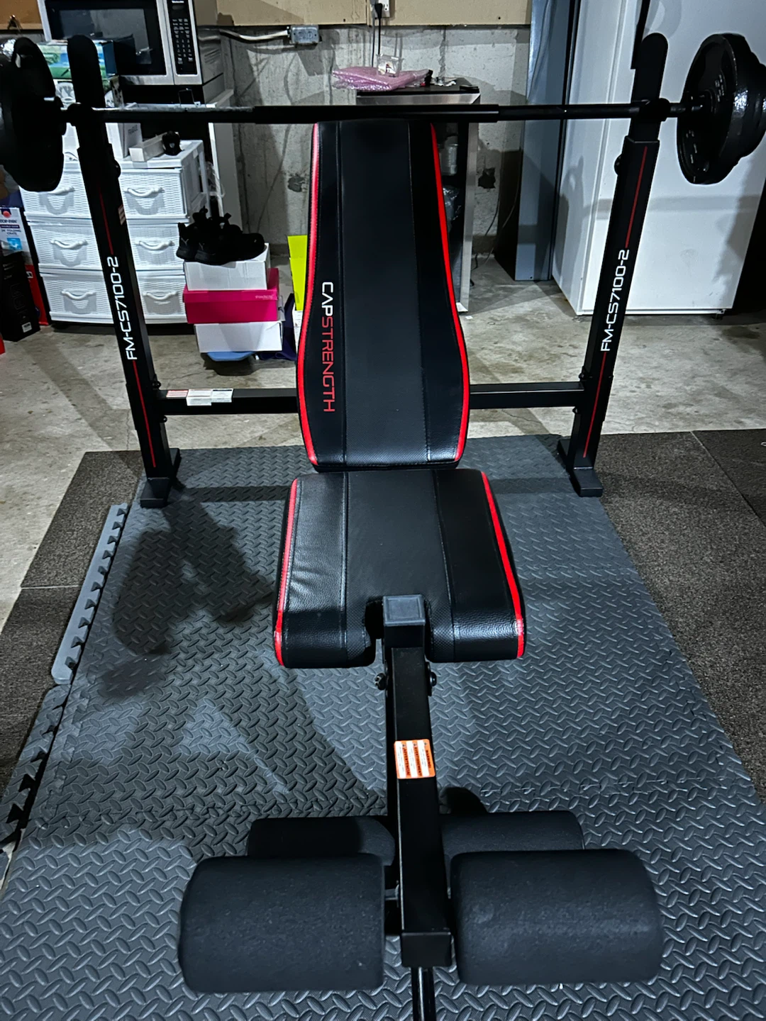CAP Strength Weight Bench 100lb Barbell Bar + Weights - photo 2