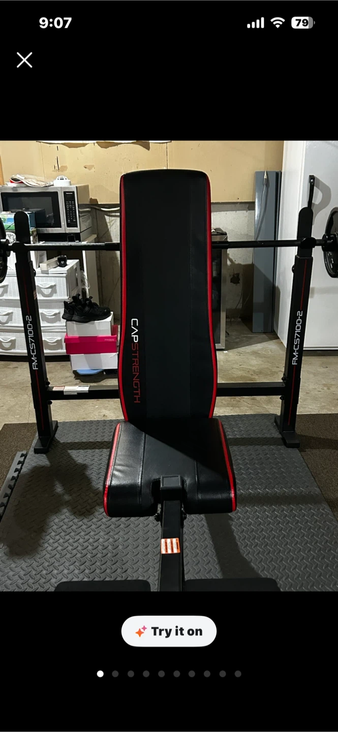 CAP Strength Weight Bench 100lb Barbell Bar + Weights - photo 3