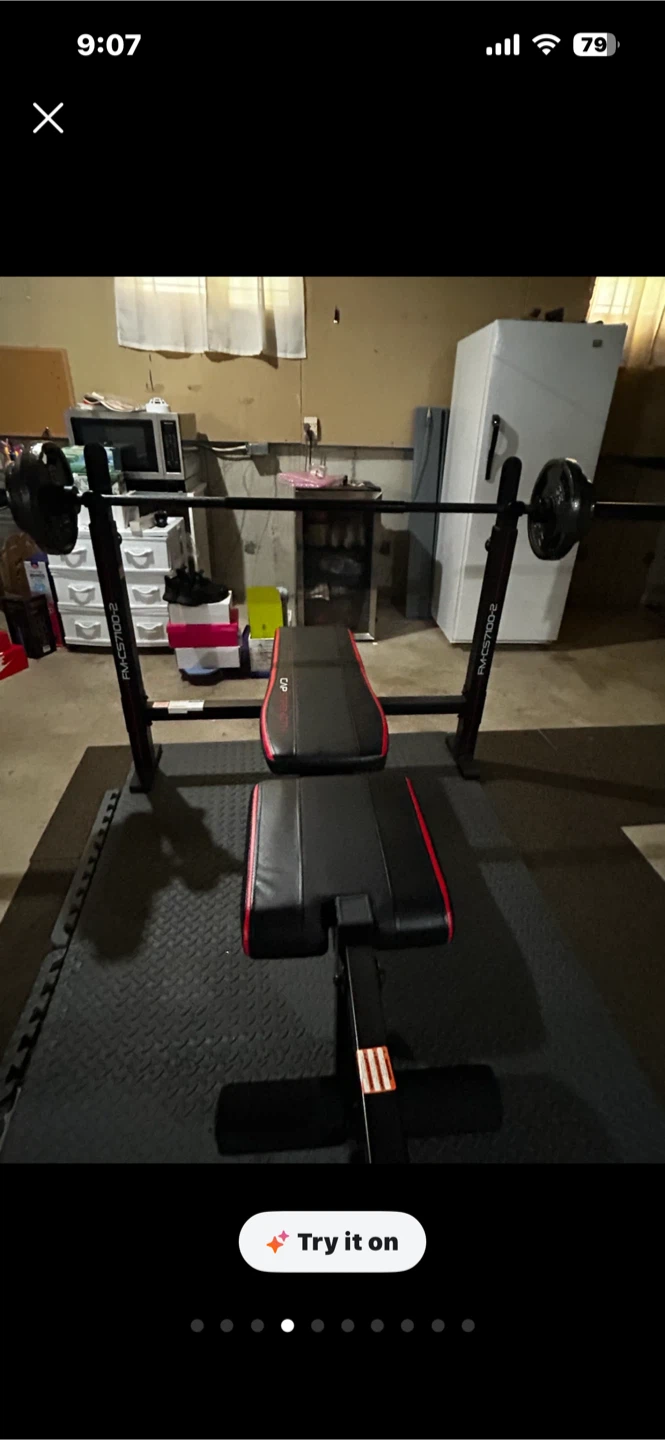 CAP Strength Weight Bench 100lb Barbell Bar + Weights - photo 4