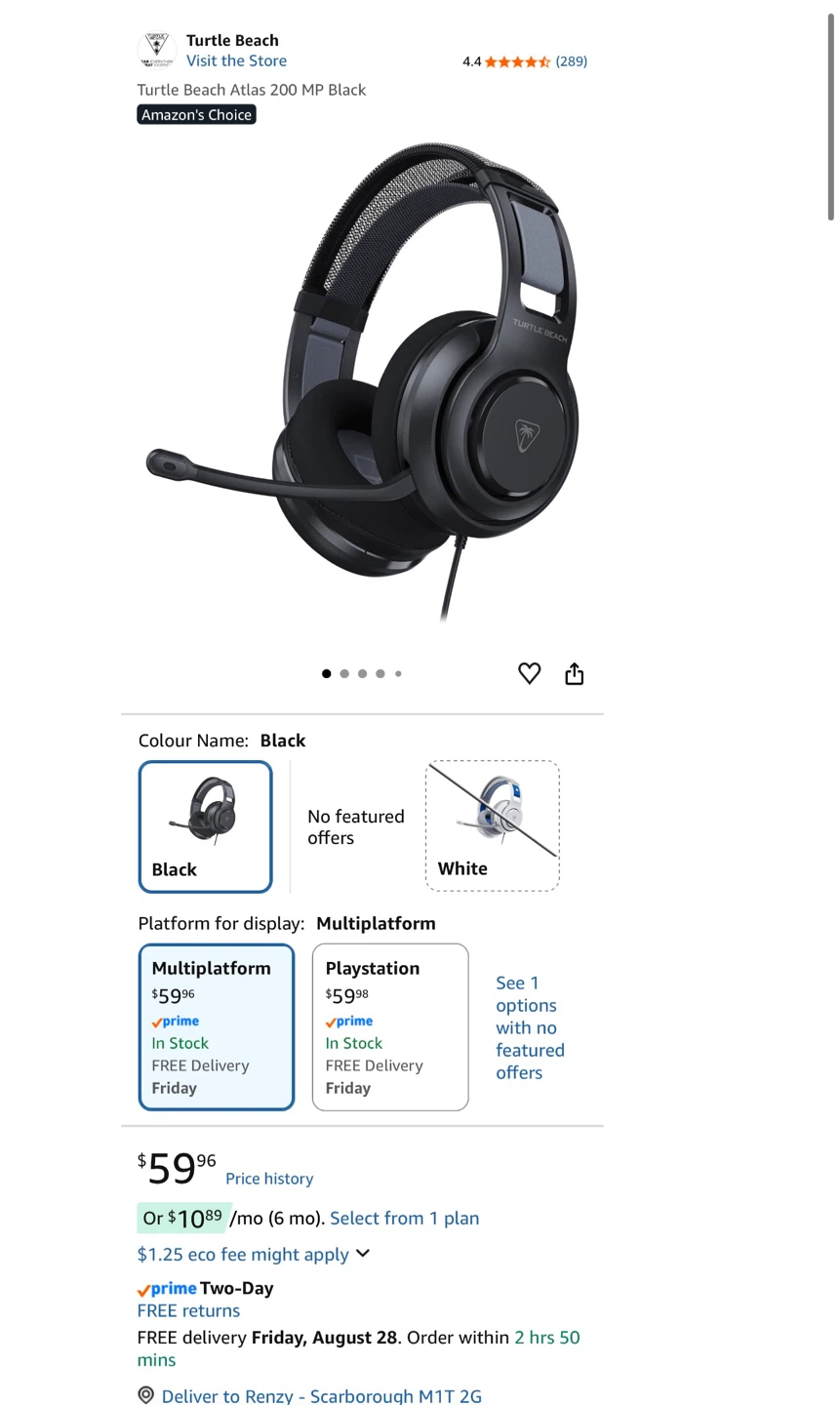 Turtle Beach Atlas 200 Gaming Headset