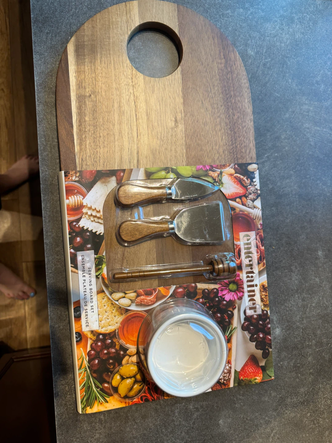 Wooden Serving Board Set with Cheese Knives
