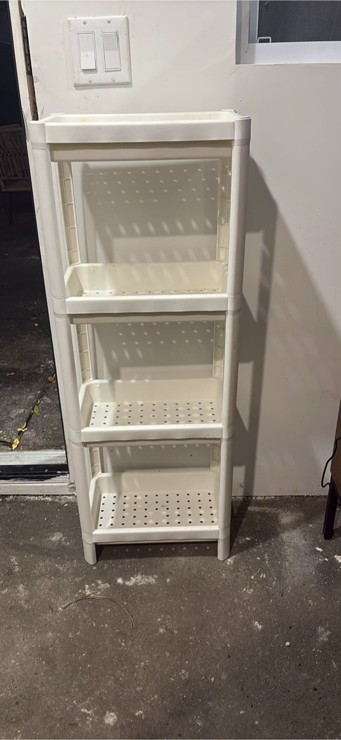 White 4-Shelf Plastic Storage Unit
