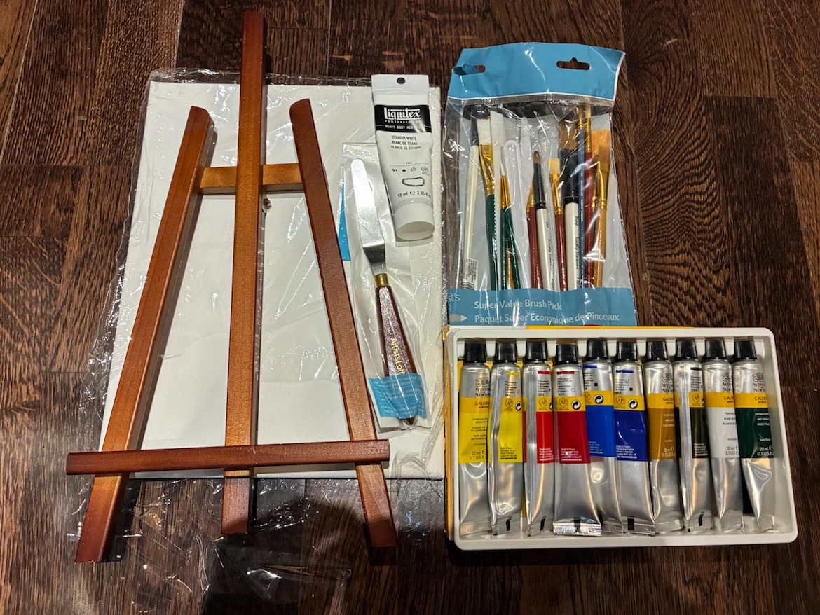 Winsor & Newton Galeria Acrylic Paint Set with Easel and Brushes