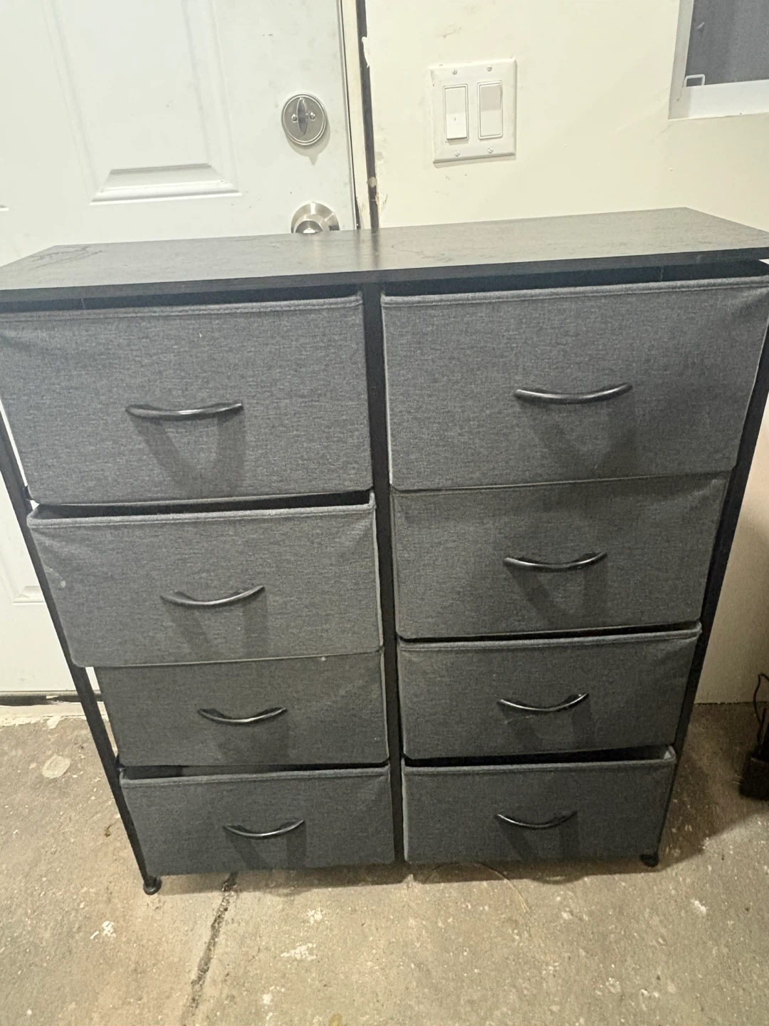 Gray 8-Drawer Fabric Dresser