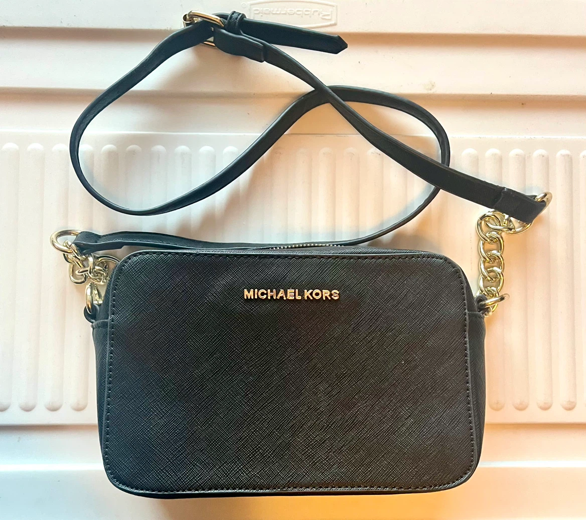 MK Black Leather Crossbody Bag