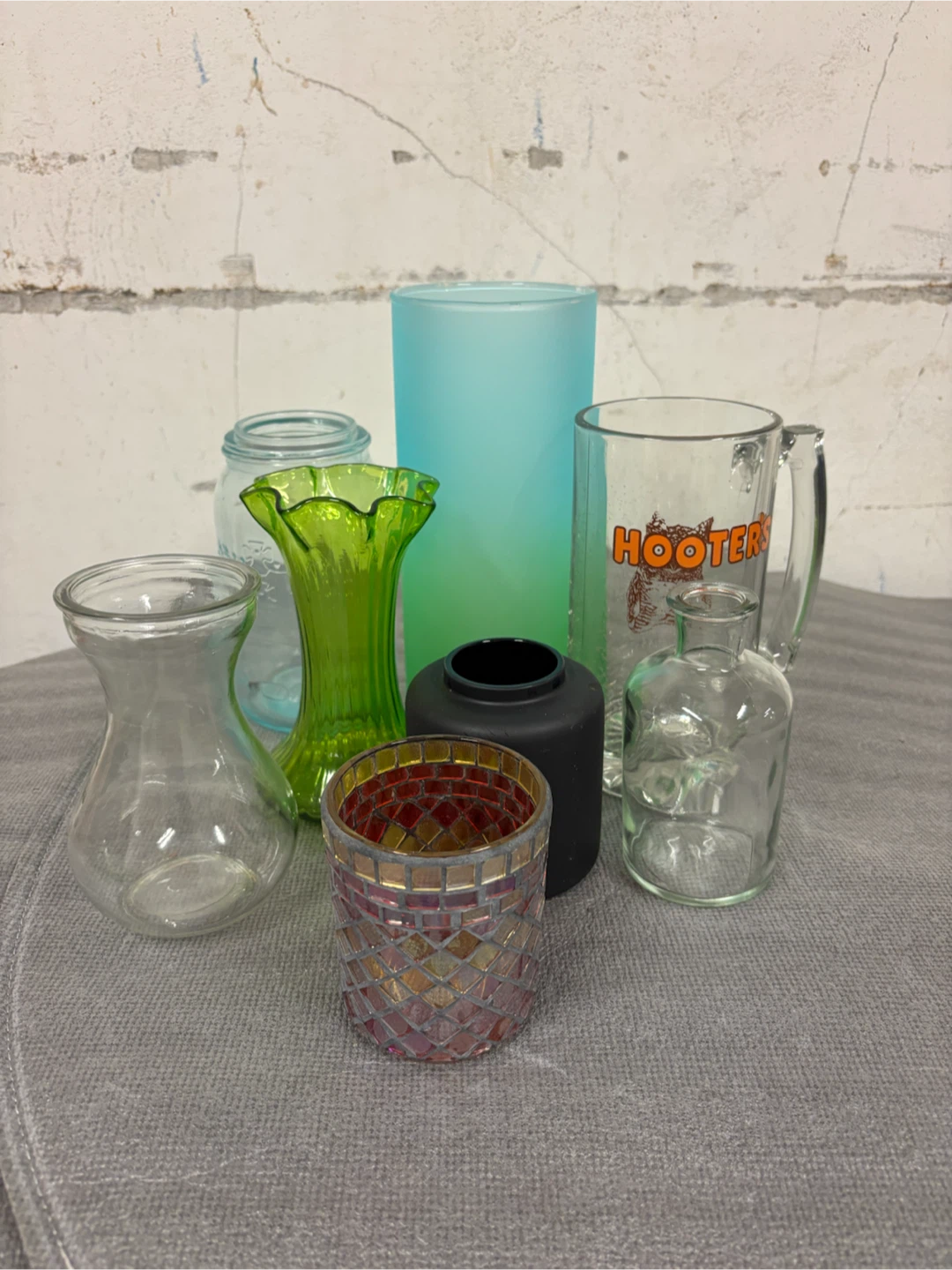 Assorted Glass Vases and Mugs