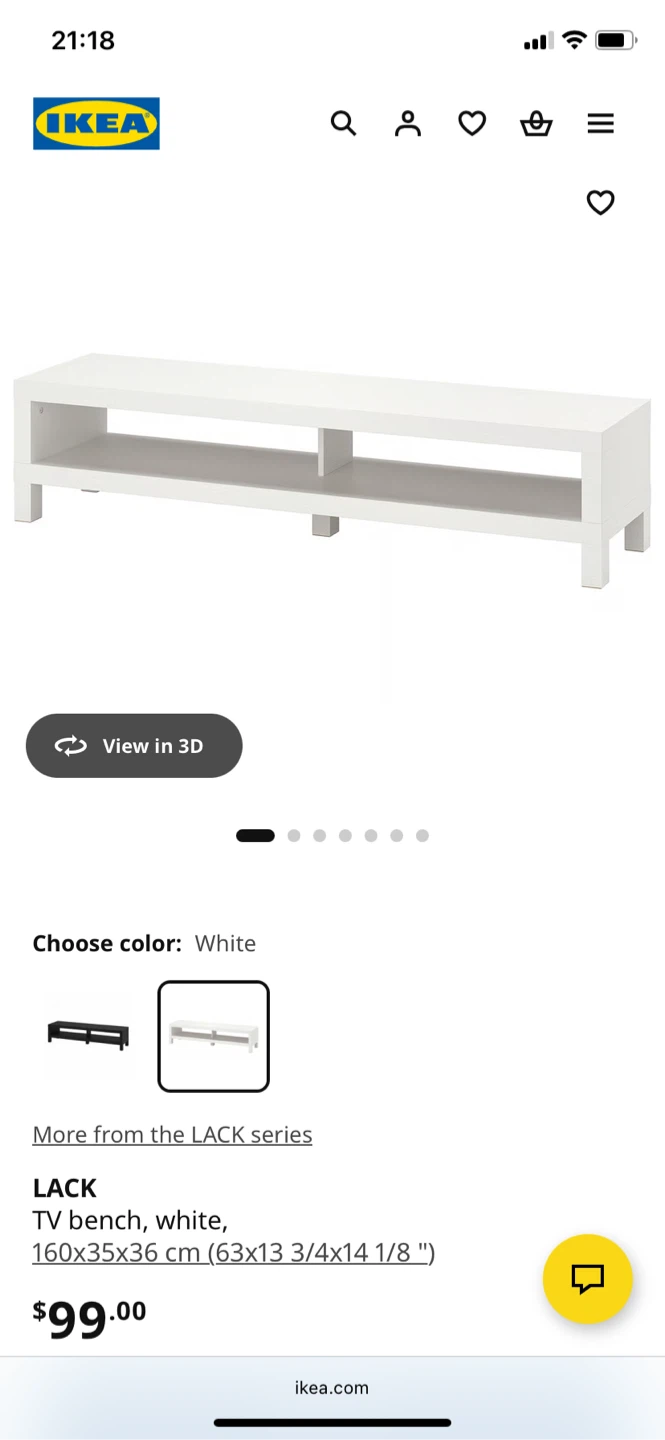 IKEA LACK TV Bench - White - photo 4