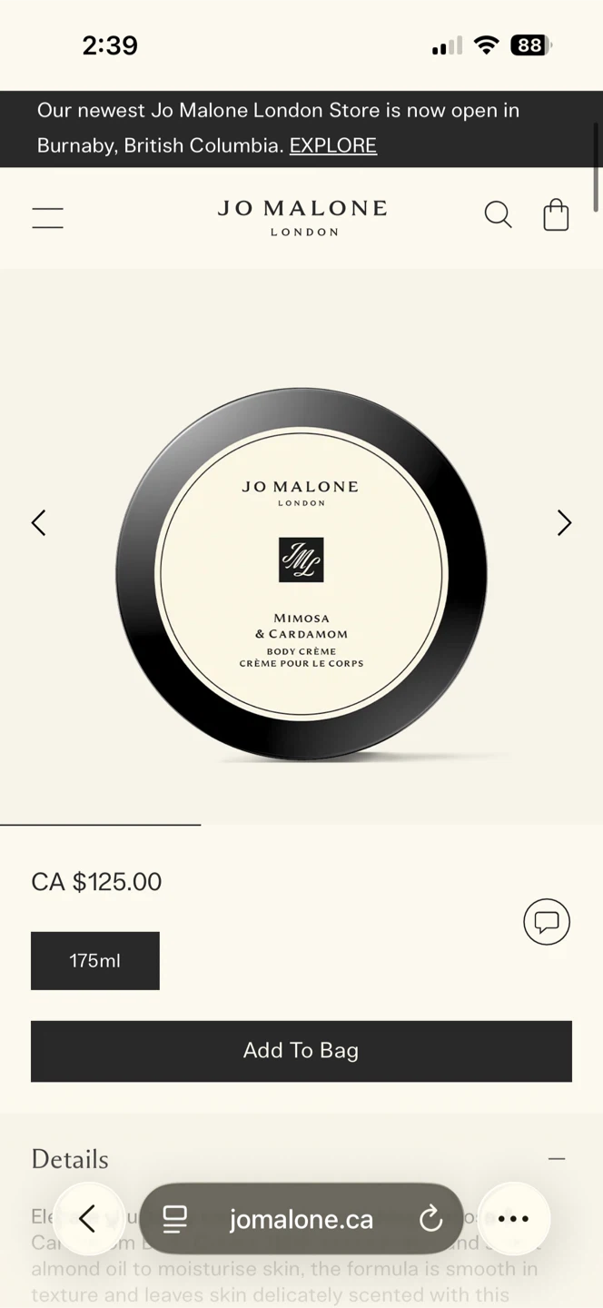 Jo Malone Mimosa & Cardamom Body Crème 175ml