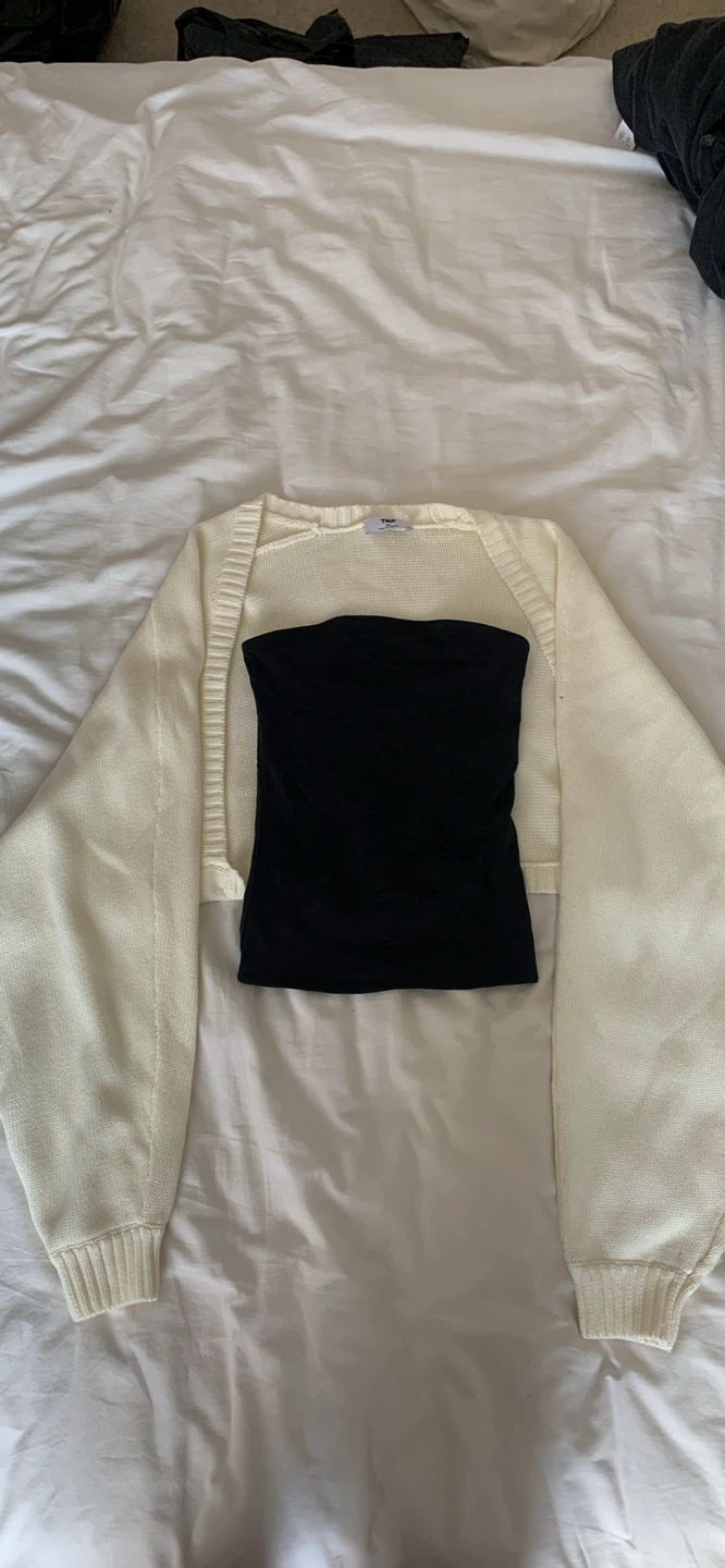 aritzia tube top and cardigan bundle
