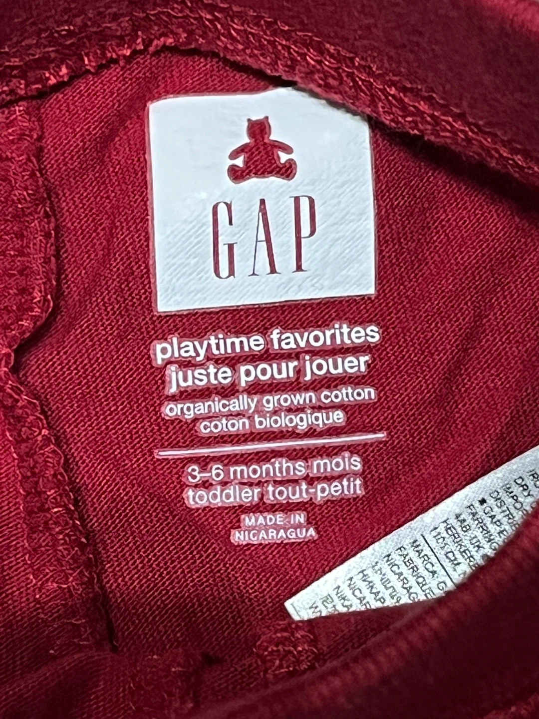 GAP Baby Organic Cotton Joggers 3-6 Months Red - photo 2