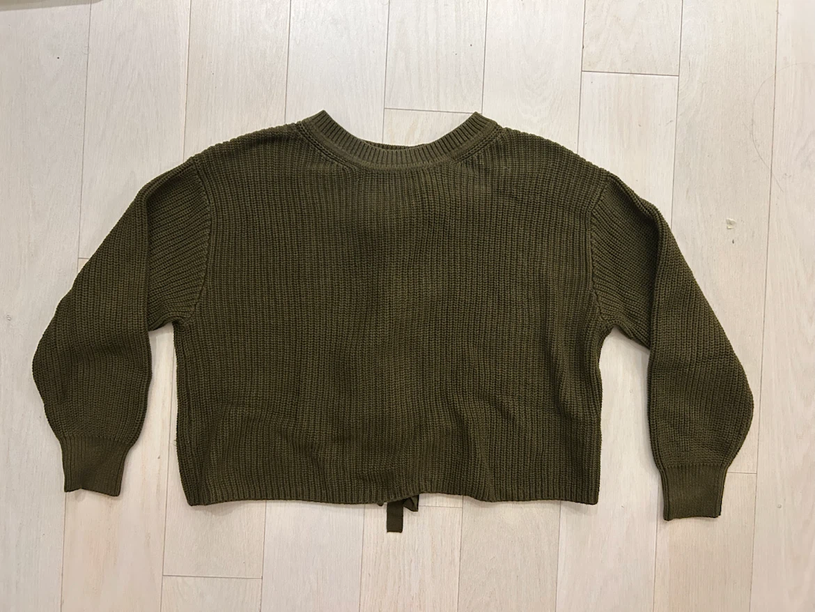 Knit Sweater with Lace-Up Back