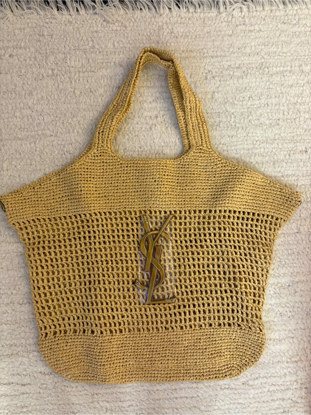 Saint Laurent Raffia Tote Bag