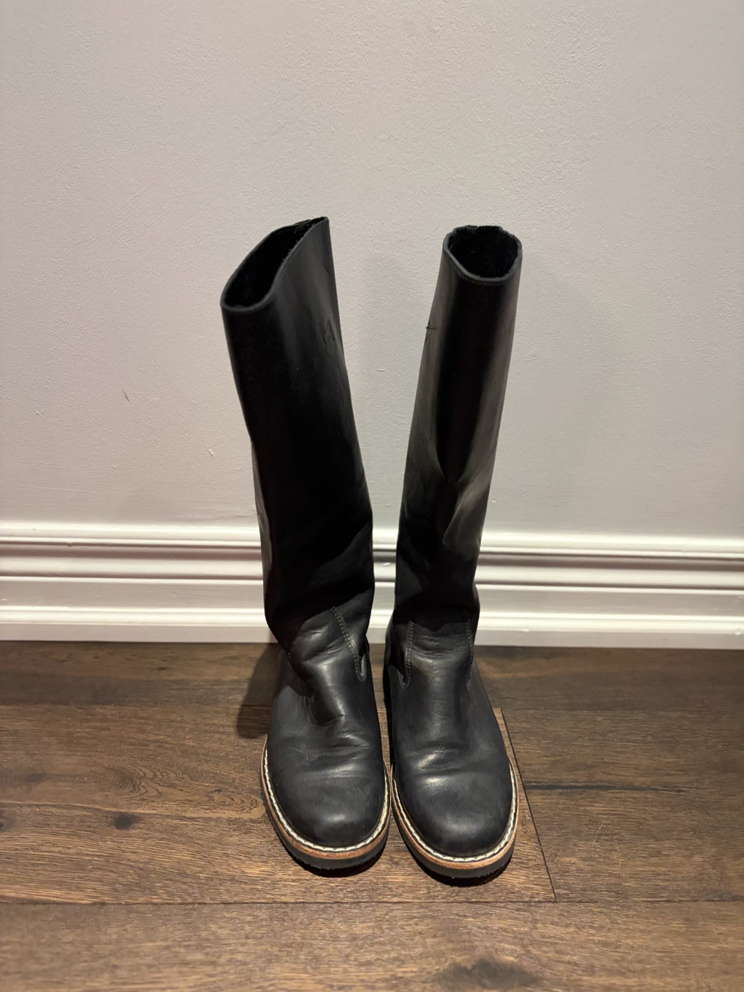 Roots Womens Black Leather Tall Boots