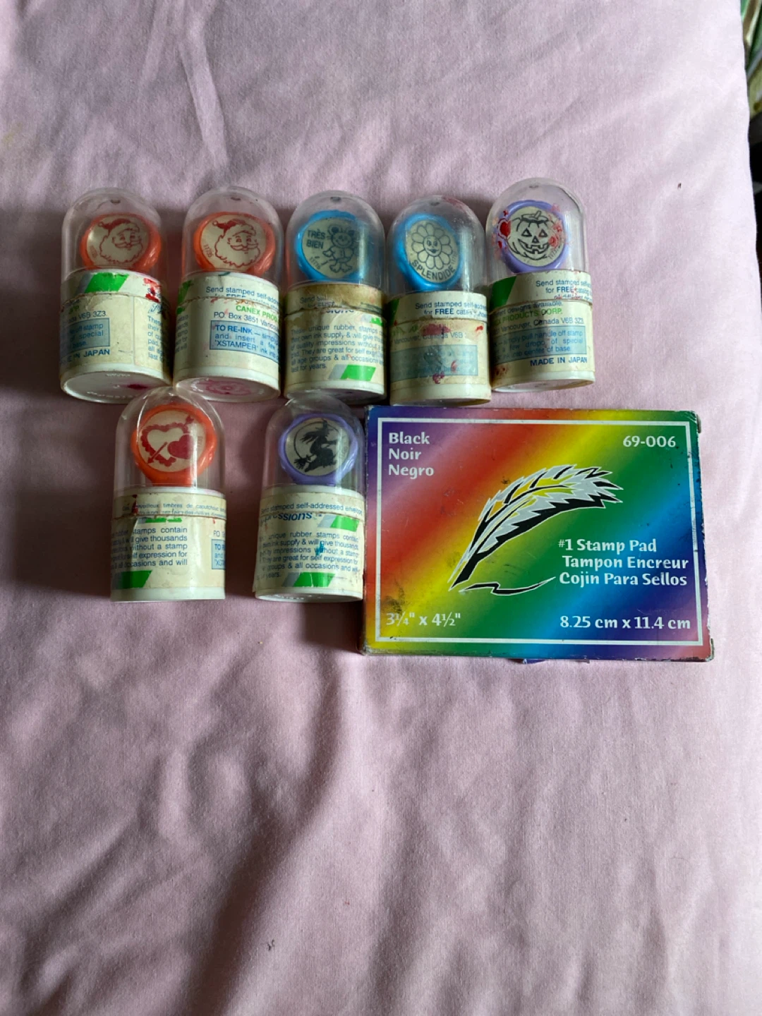 Set of 7 stampers & ink pad