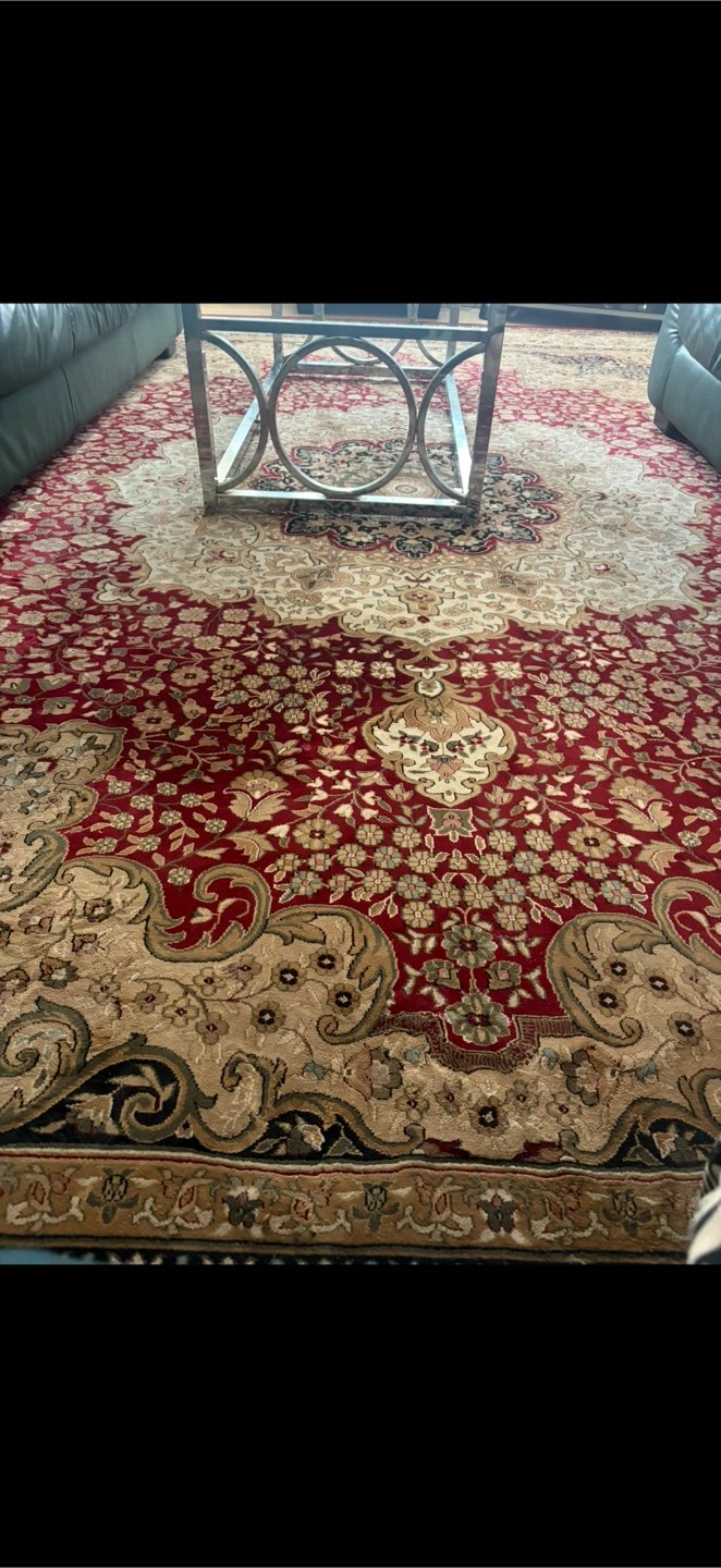 TT Collection Machine Made Heatset Carpet - Red/Cream