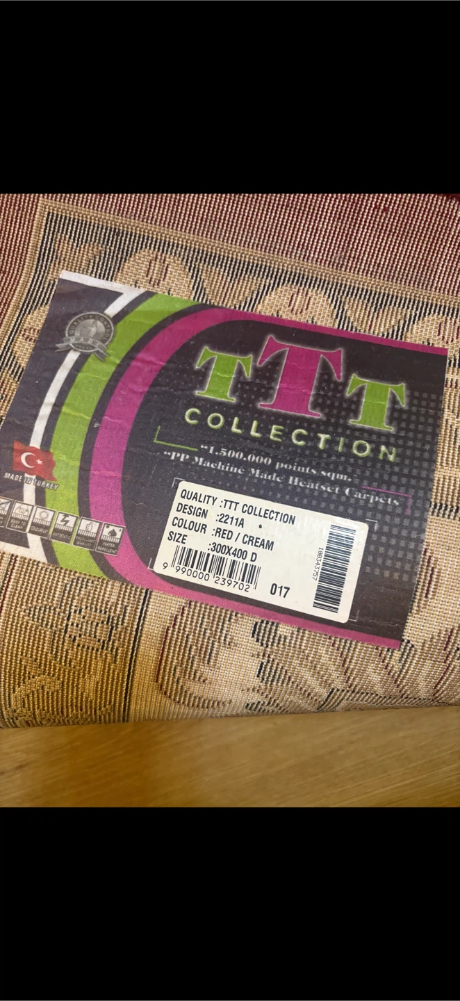 TT Collection Machine Made Heatset Carpet - Red/Cream - photo 2