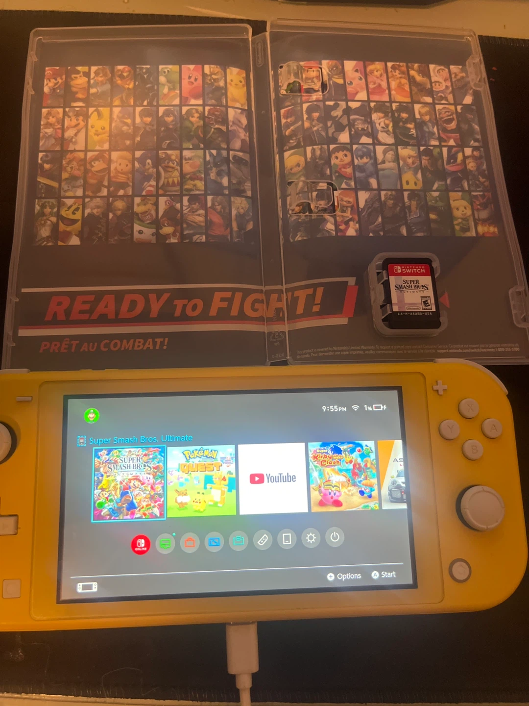 Nintendo Switch Lite Yellow with Super Smash Bros. Ultimate