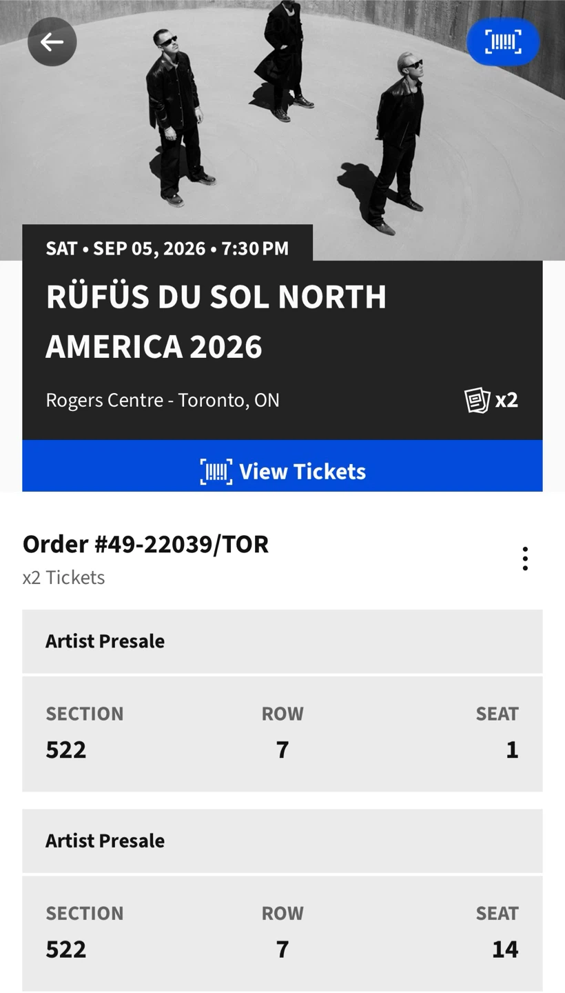 Rüfüs Du Sol North America 2026 Tickets