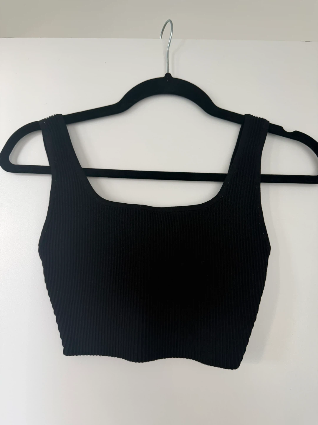 Babaton Black Ribbed Tank Top - XXS