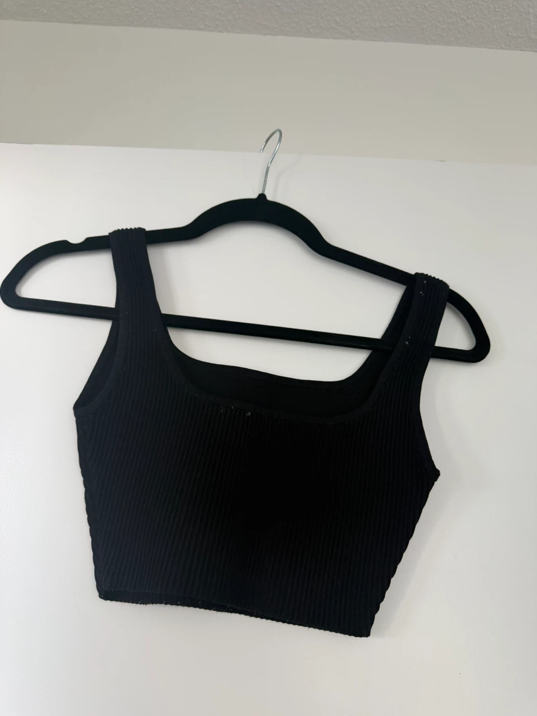 Babaton Black Ribbed Tank Top - XXS - photo 3