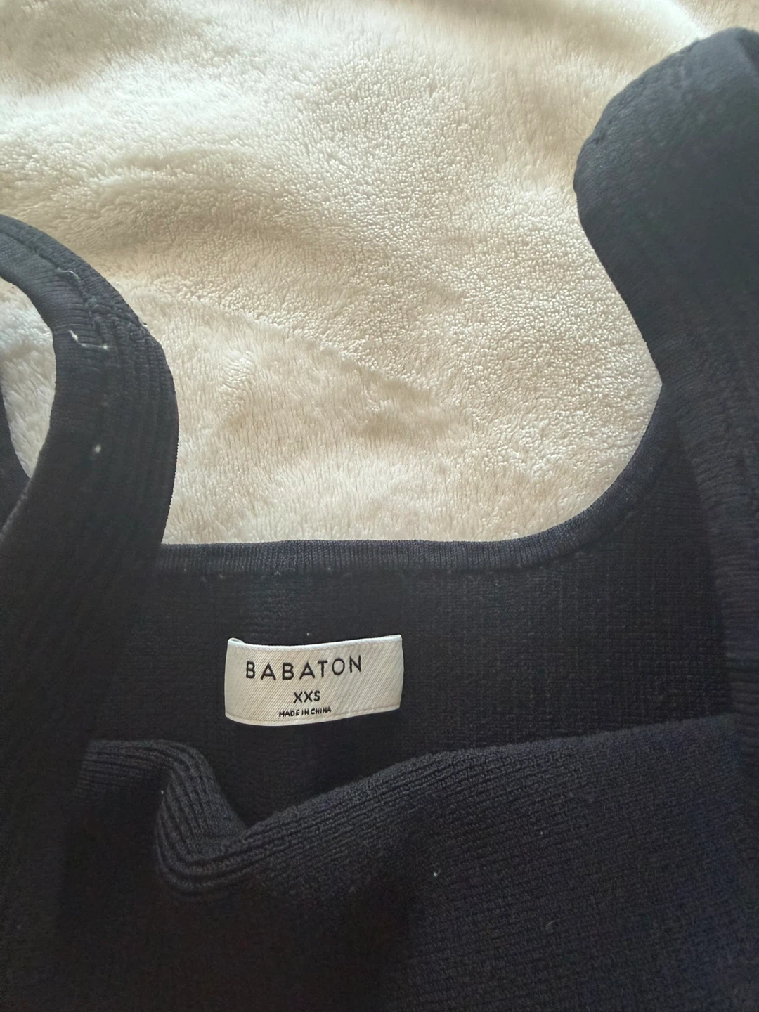 Babaton Black Ribbed Tank Top - XXS - photo 4