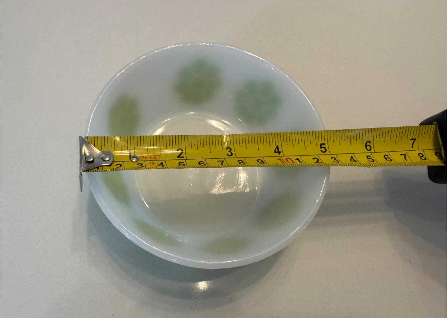 Vintage Federal Glass Milk Glass Green Daisy Bowl - photo 5