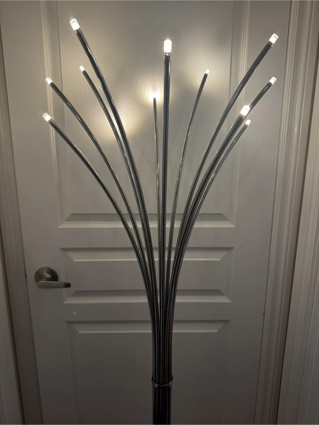 Modern Silver Arc Floor Lamp with LED Lights - photo 2