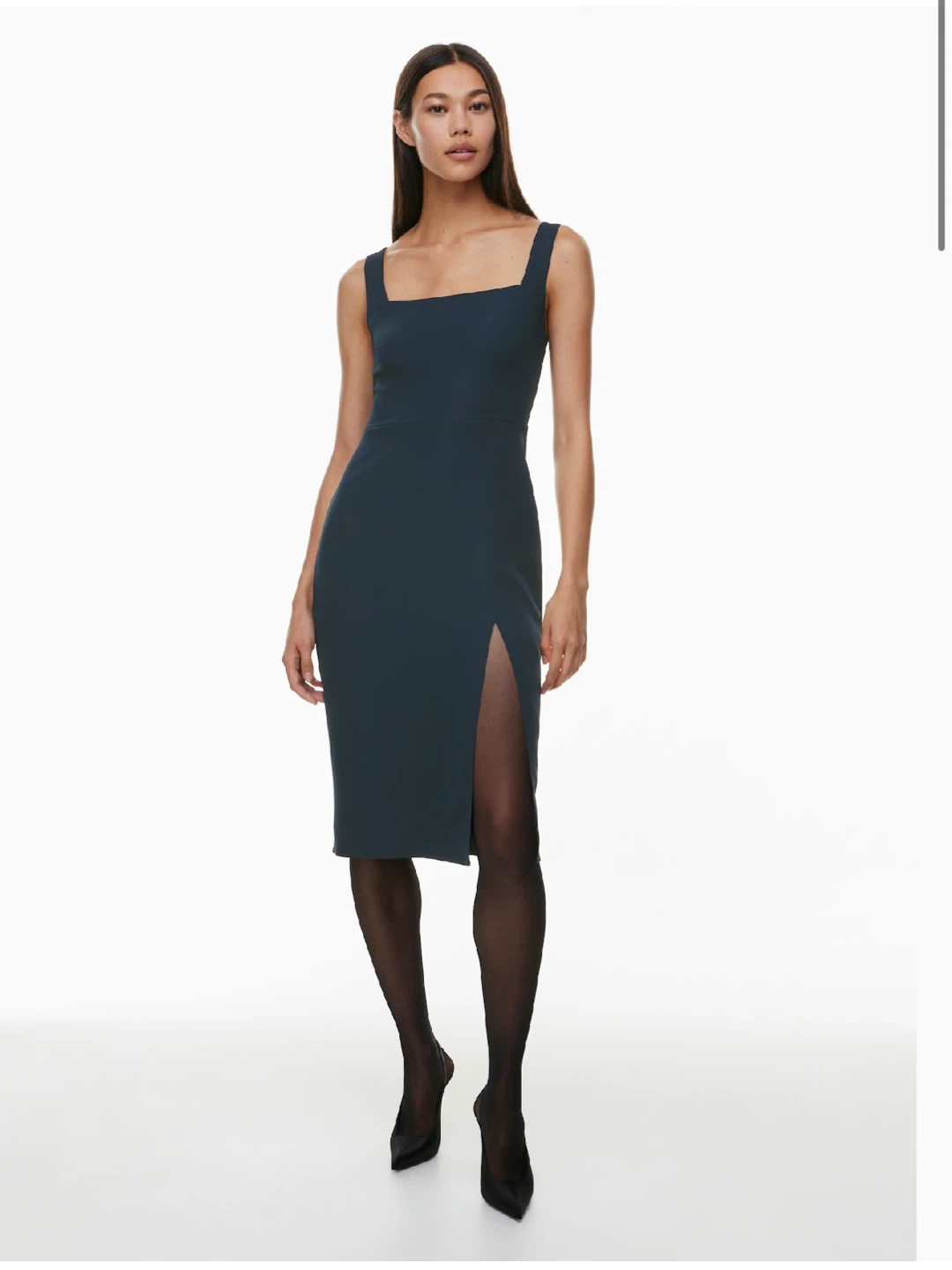 New✨ Babaton 90s slit midi dress (dark night navy, size 4)