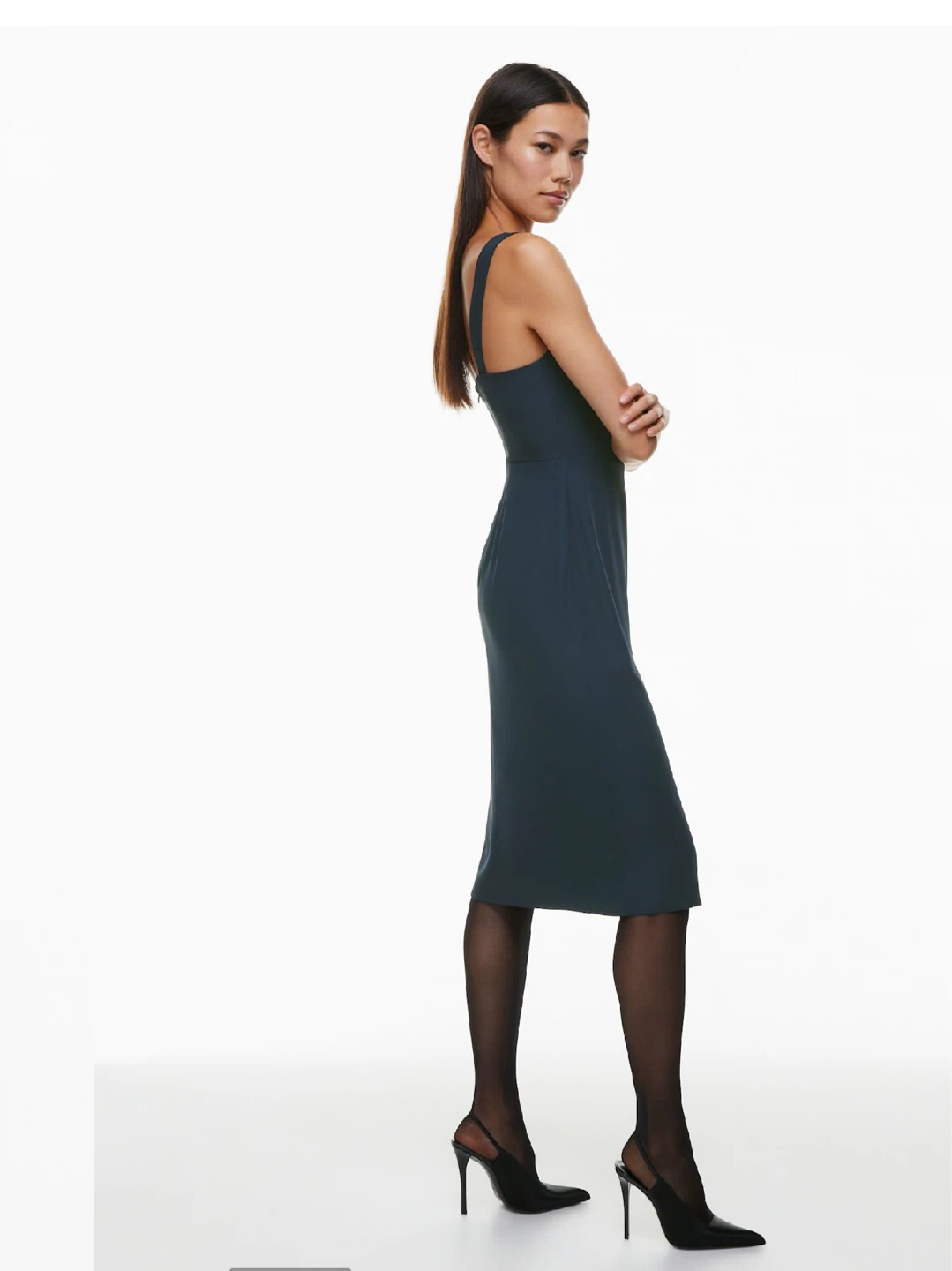New✨ Babaton 90s slit midi dress (dark night navy, size 4) - photo 3
