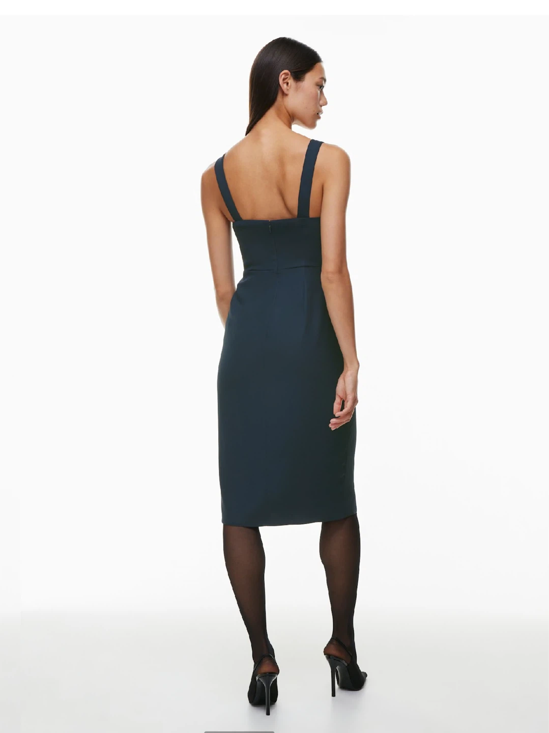 New✨ Babaton 90s slit midi dress (dark night navy, size 4) - photo 4