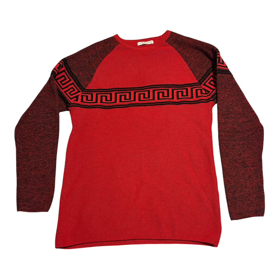 LCR Black Edition Red Sweater XL Greek Key Design
