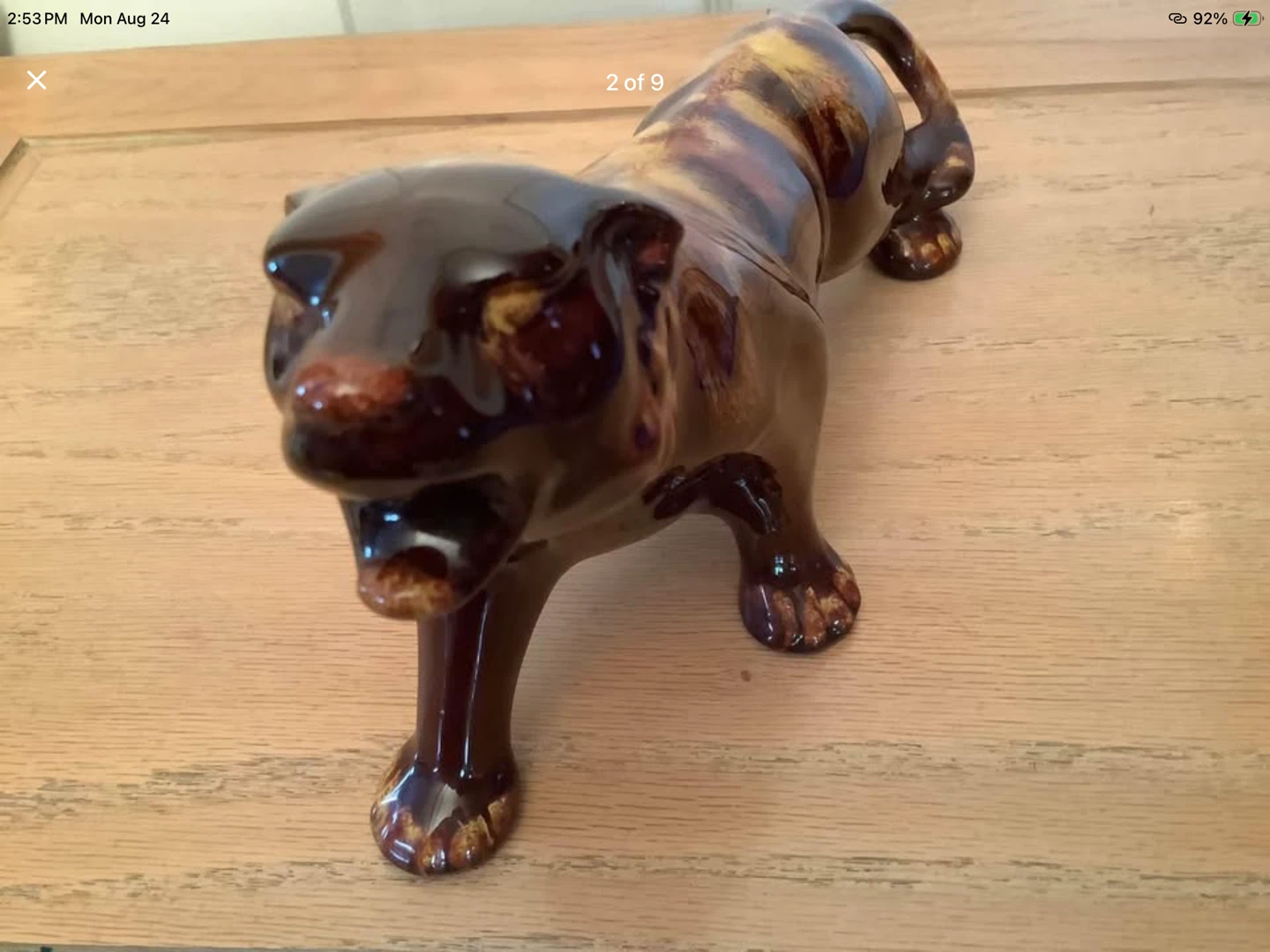 Vt Glazed Ceramic/Pottery Tiger Figurine 🐞 - photo 2